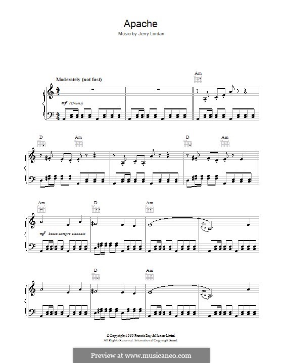 Vocal-instrumental version: Для голоса и фортепиано (или гитары) by Jerry Lordan