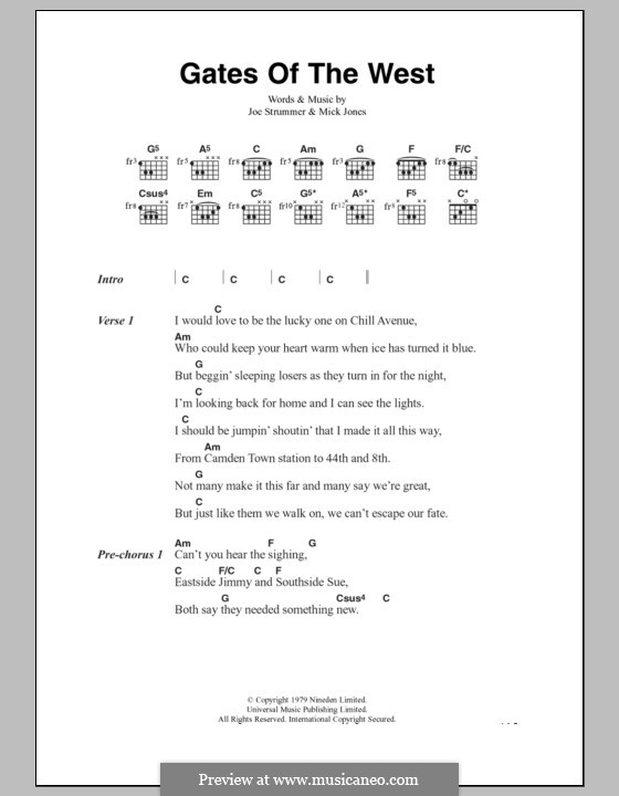 Gates of the West (The Clash): Текст, аккорды by Joe Strummer, Mick Jones