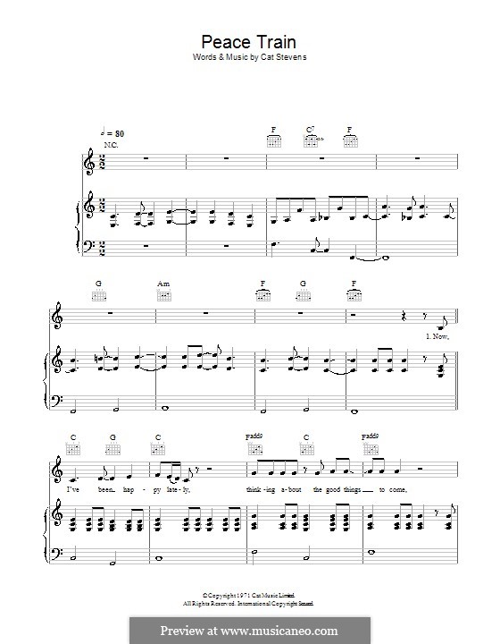Peace Train: Для голоса и фортепиано (или гитары) by Cat Stevens