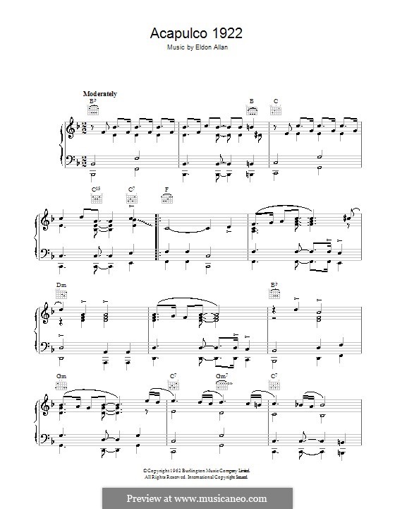 Acapulco 1922: Для фортепиано by Eldon Allan