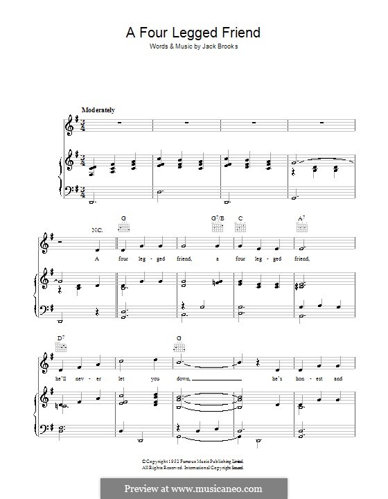 A Four Legged Friend: Для голоса и фортепиано (или гитары) by Jack Brooks