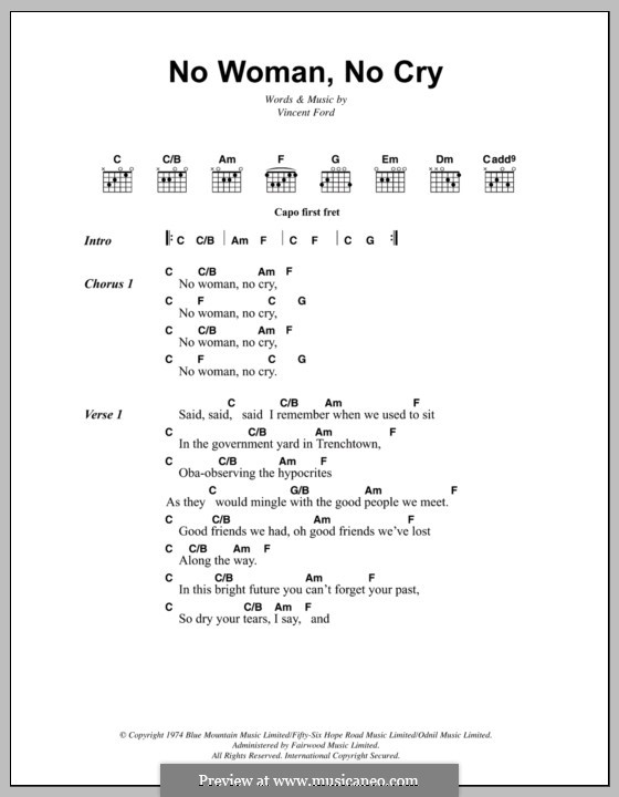 No Woman No Cry (Bob Marley): Текст, аккорды by Vincent Ford