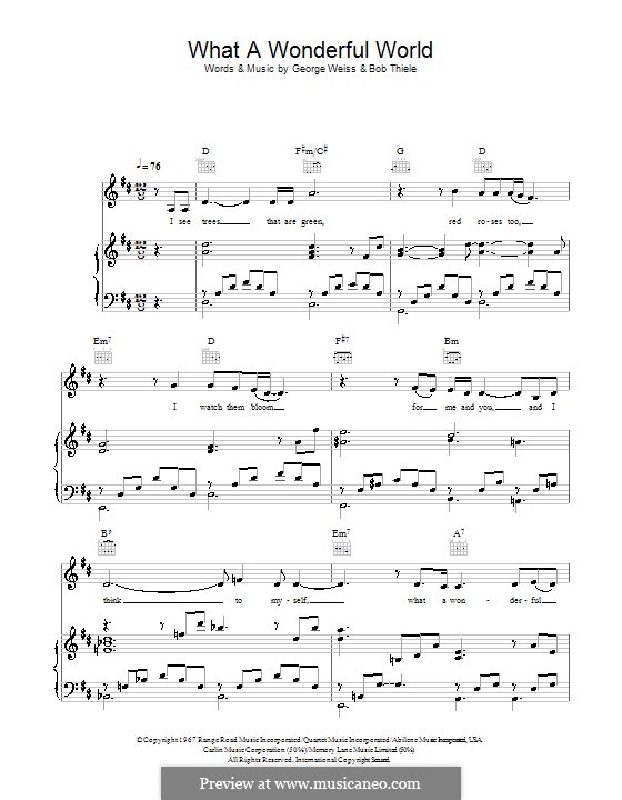 Vocal version: Для голоса и фортепиано или гитары (ре мажор) by Bob Thiele, George David Weiss