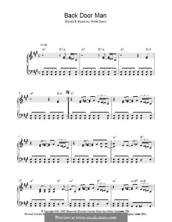 W. Dixon Back Door Man (The Doors) ноты на MusicaNeo