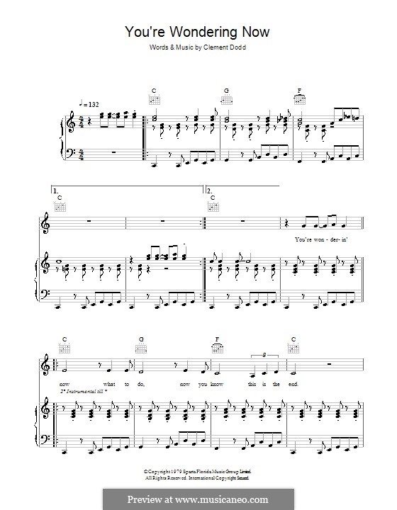 You're Wondering Now (Amy Winehouse): Для голоса и фортепиано (или гитары) by Clement Dodd