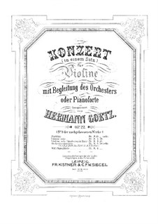 Концерт соль мажор для скрипки с оркестром, Op.22: Для скрипки и фортепиано – партитура и сольная партия by Германн Гёц