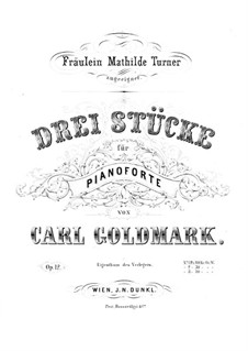 Три пьесы для фортепиано в четыре руки, Op.12: Сборник by Карл Голдмарк