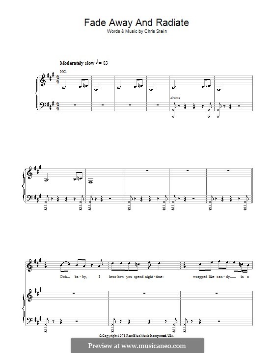 Fade Away and Radiate (Blondie): Для голоса и фортепиано (или гитары) by Chris Stein