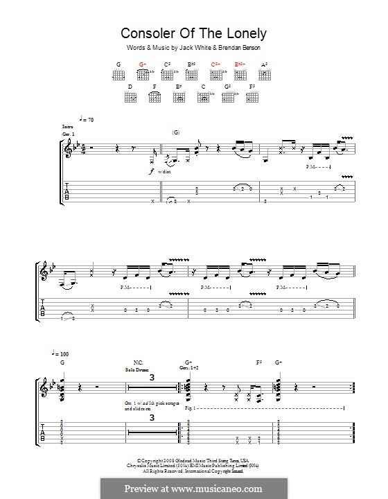 Consoler of the Lonely (The Raconteurs): Гитарная табулатура by Brendan Benson, Jack White