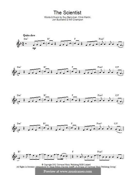 The Scientist (Coldplay): Для флейты by Chris Martin, Guy Berryman, Jonny Buckland, Will Champion