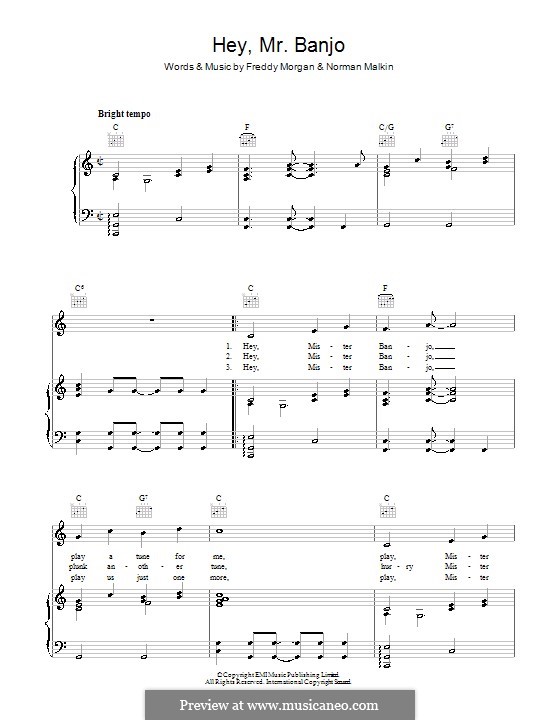 Hey, Mr. Banjo (The Sunnysiders): Для голоса и фортепиано (или гитары) by Freddy Morgan, Norman Malkin