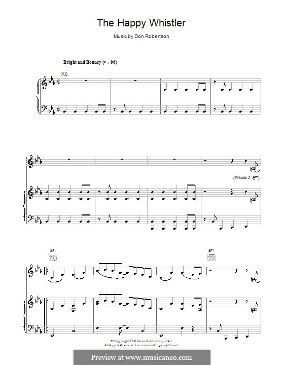 The Happy Whistler: Для голоса и фортепиано (или гитары) by Don Robertson
