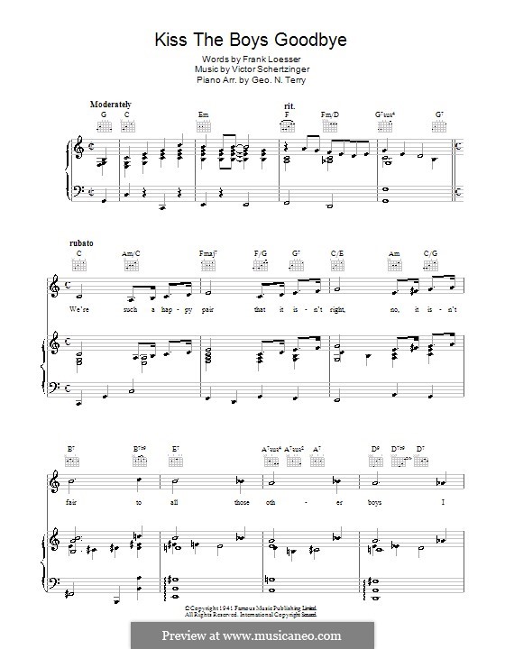 Kiss the Boys Goodbye: Для голоса и фортепиано (или гитары) by Victor Schertzinger