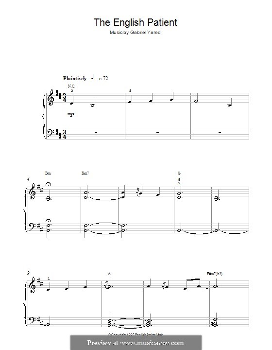 The English Patient: Для начинающего пианиста by Gabriel Yared
