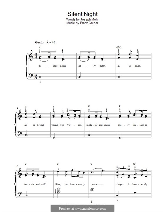 Piano version: Очень легкая версия by Франц Ксавьер Грубер