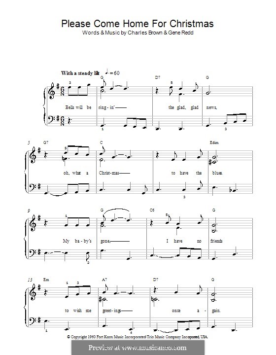 Please Come Home for Christmas (The Eagles): Для фортепиано (легкий уровень) by Charles Brown, Gene Redd