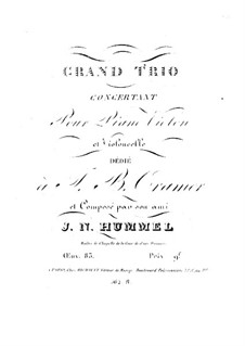 Фортепианное трио No.6 ми мажор, Op.83: Партии by Иоганн Непомук Гуммель