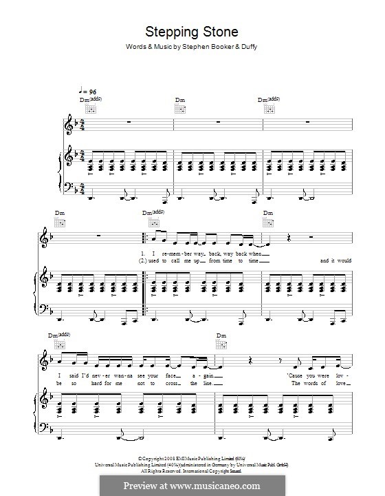 Stepping Stone (Duffy): Для голоса и фортепиано (или гитары) by Steve Booker