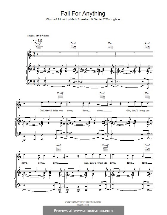 Fall for Anything (The Script): Для голоса и фортепиано (или гитары) by Danny O'Donoghue, Mark Sheehan