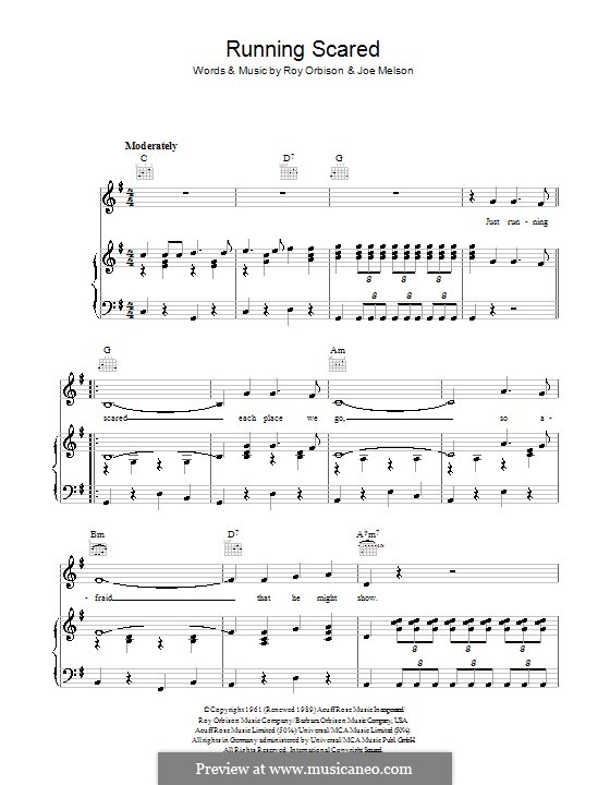 Running Scared: Для голоса и фортепиано (или гитары) by Joe Melson