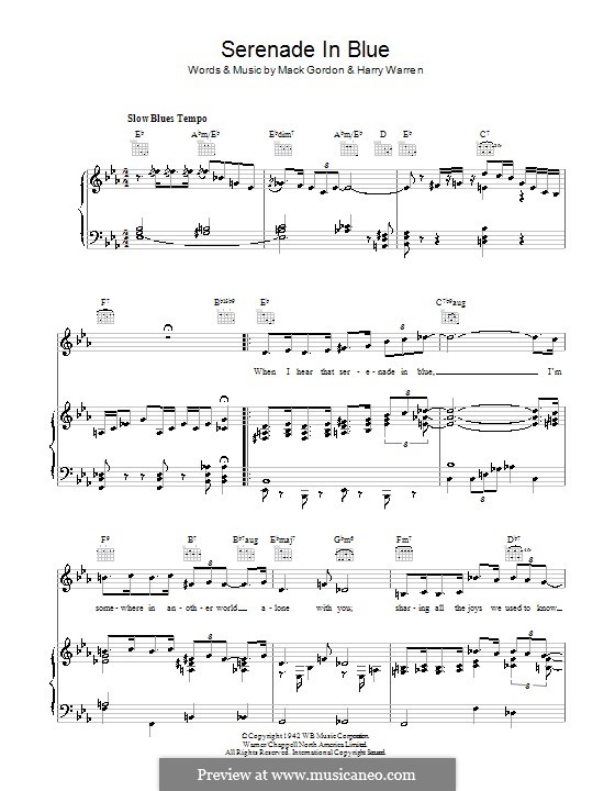 Serenade in Blue (Frank Sinatra): Для голоса и фортепиано (или гитары) by Гарри Уоррен