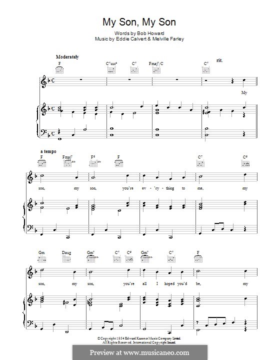 My Son, My Son (Vera Lynn): Для голоса и фортепиано (или гитары) by Bob Howard, Eddie Calvert, Melville Farley