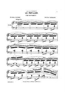 Бабочка. Концертный этюд, Op.18: Для фортепиано by Каликса Лавалле