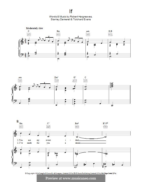 If (The Ink Spots): Для голоса и фортепиано (или гитары) by Robert Hargreaves, Stanley J. Damerell, Tolchard Evans