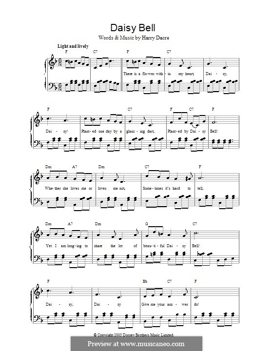 Daisy Bell (Bicycle Built for Two): Для голоса и фортепиано by Harry Dacre