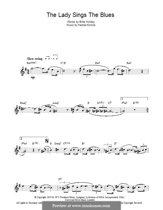 The Lady Sings the Blues (Billie Holiday): Для флейты by Herbie Nichols