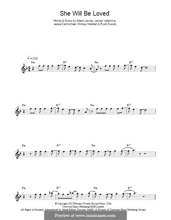 She Will Be Loved (Maroon 5): Для саксофона by Adam Levine, James Valentine
