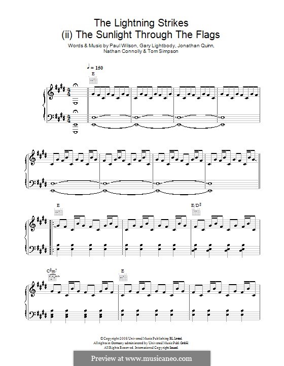 The Lightning Strike (Snow Patrol): Для голоса и фортепиано (или гитары) by Gary Lightbody, Jonathan Quinn, Nathan Connolly, Paul Wilson, Tom Simpson