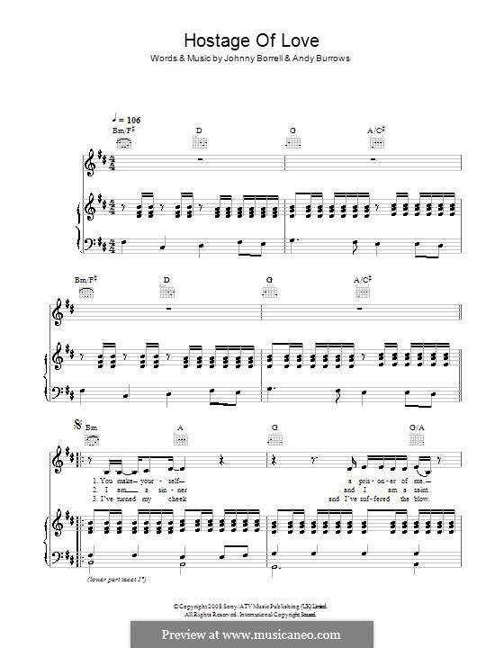 Hostage of Love (Razorlight): Для голоса и фортепиано (или гитары) by Andy Burrows, Johnny Borrell