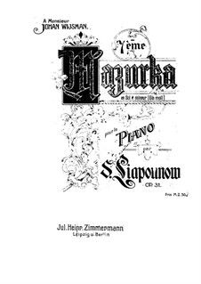 Мазурка No.7, Op.31: Мазурка No.7 by Сергей Ляпунов
