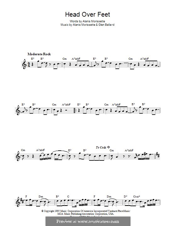 Head Over Feet (from Jagged Little Pill The Musical): Для саксофона by Alanis Morissette, Glen Ballard