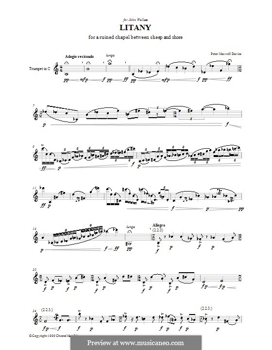 Litany for a Ruined Chapel Between Sheep and Shore: Для трубы by Peter Maxwell Davies