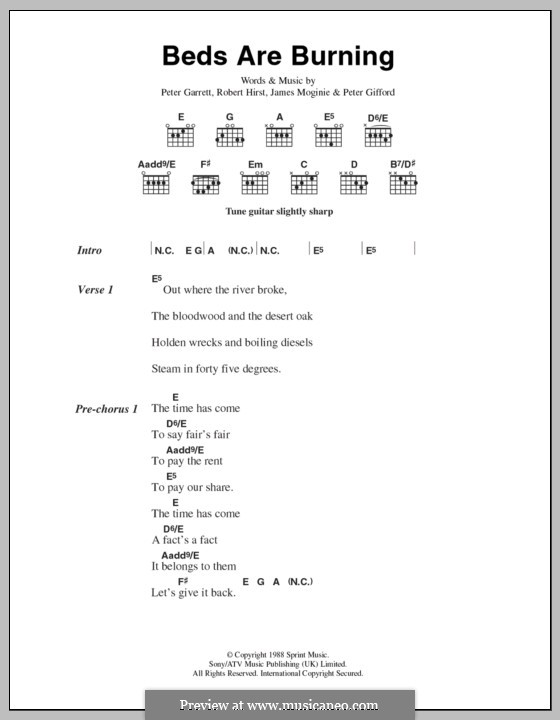 J. Moginie, P. Garrett, R. Hirst Beds Are Burning (Midnight Oil) на