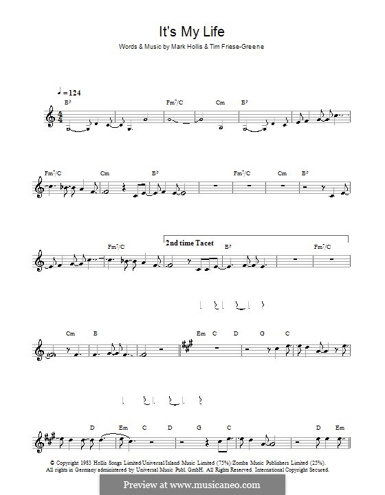 It's My Life (Talk Talk): Для кларнета by Mark Hollis, Timothy Friese-Greene