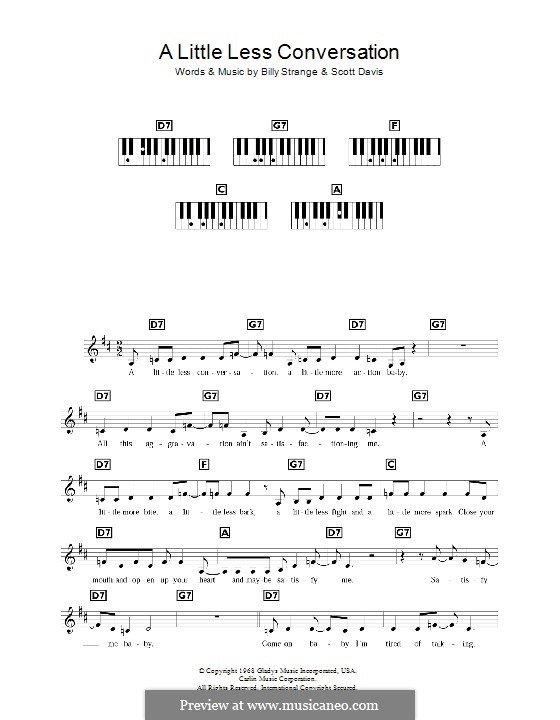 A Little Less Conversation (Elvis Presley): Для клавишного инструмента by Billy Strange, Mac Davis