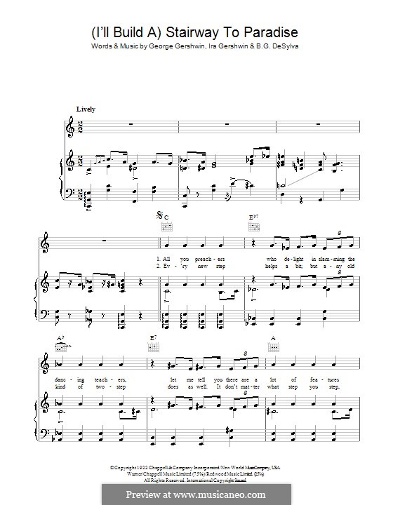 I'll Build a Stairway to Paradise: Для голоса и фортепиано (или гитары) by Джордж Гершвин