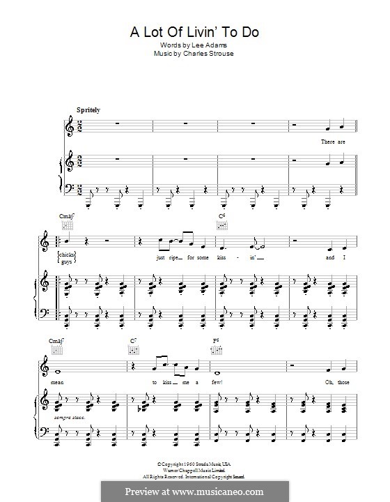 A Lot of Livin' To Do: Для голоса и фортепиано (или гитары) by Charles Strouse