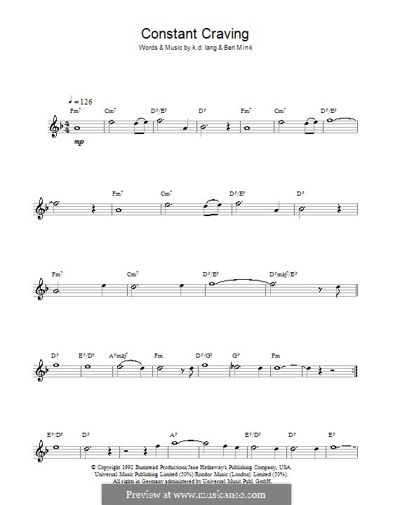Constant Craving: Для саксофона by Ben Mink, k.d. lang