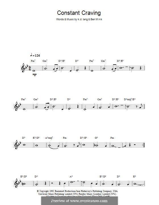 Constant Craving: Для кларнета by Ben Mink, k.d. lang