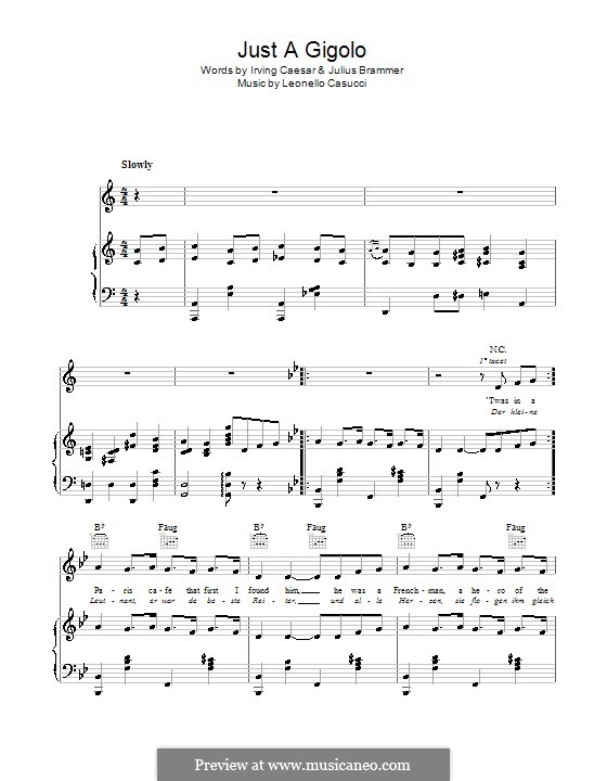 Just a Gigolo: Для голоса и фортепиано или гитары (Bing Crosby) by Leonello Casucci