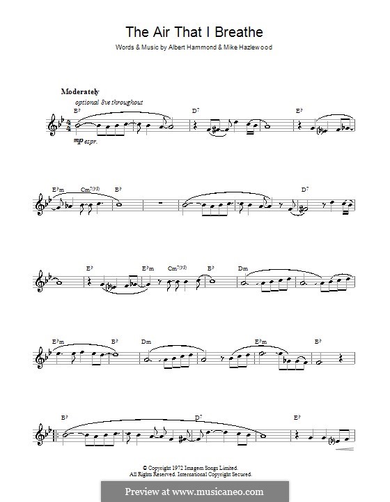 The Air That I Breathe (The Hollies): Для флейты by Albert Hammond, Mike Hazelwood