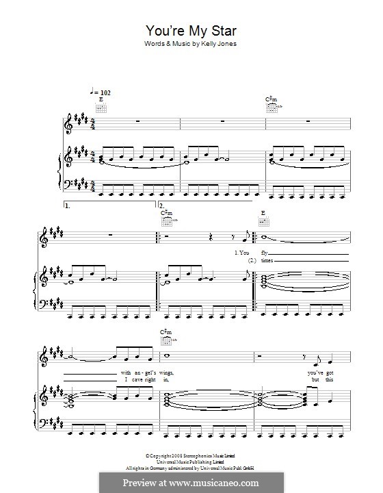 You're My Star (Stereophonics): Для голоса и фортепиано (или гитары) by Kelly Jones