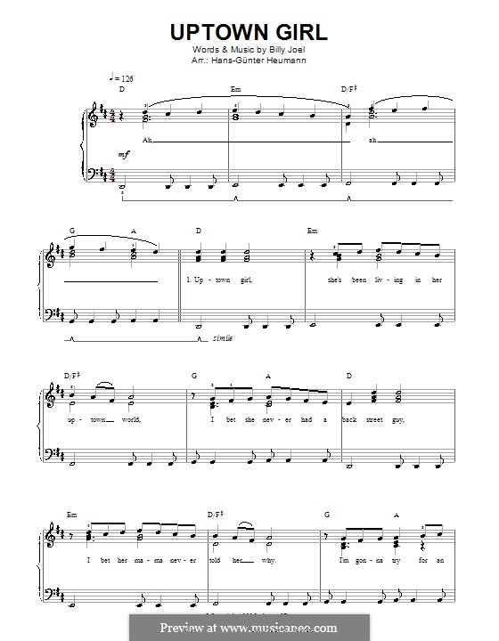 Uptown Girl: Для голоса и фортепиано by Billy Joel