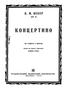 Концертино для кларнета с оркестром, J.109 Op.26: Версия для кларнета и фортепиано by Карл Мария фон Вебер