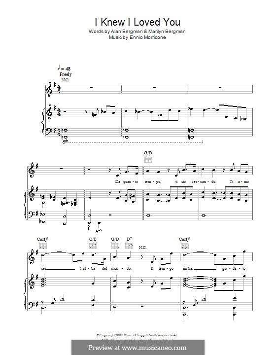 E. Morricone I Knew I Loved You (L'Alba Del Mondo) ноты на MusicaNeo E. Morricone I Knew I Loved You (L'Alba Del Mondo) ноты на MusicaNeo