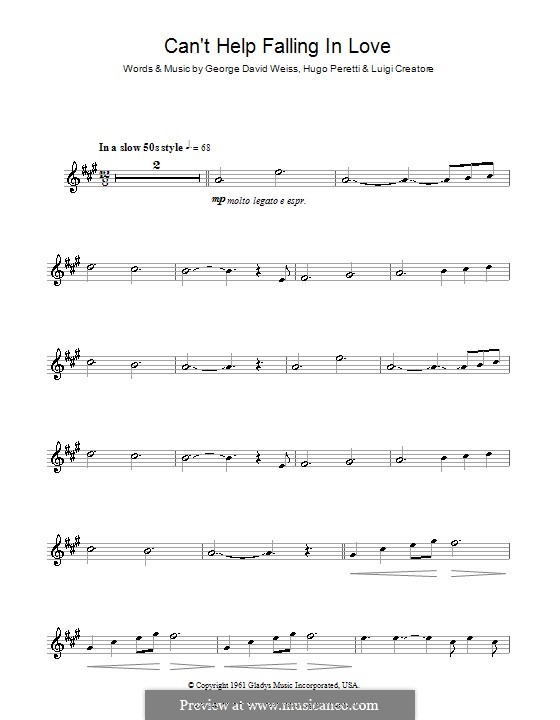 Instrumental version: Для альтового саксофона by George David Weiss, Hugo Peretti, Luigi Creatore